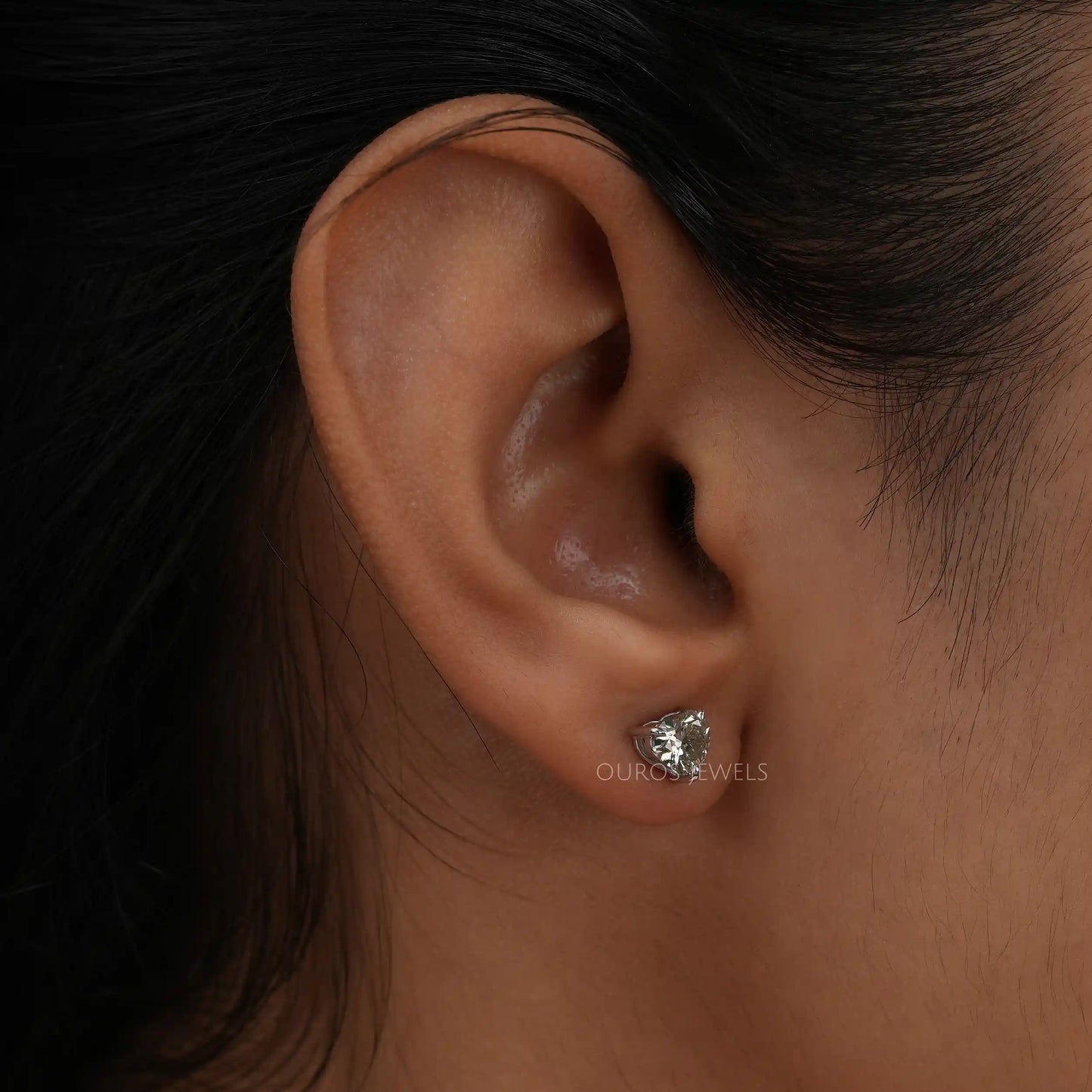 Heart Cut Lab Diamond Stud Earrings