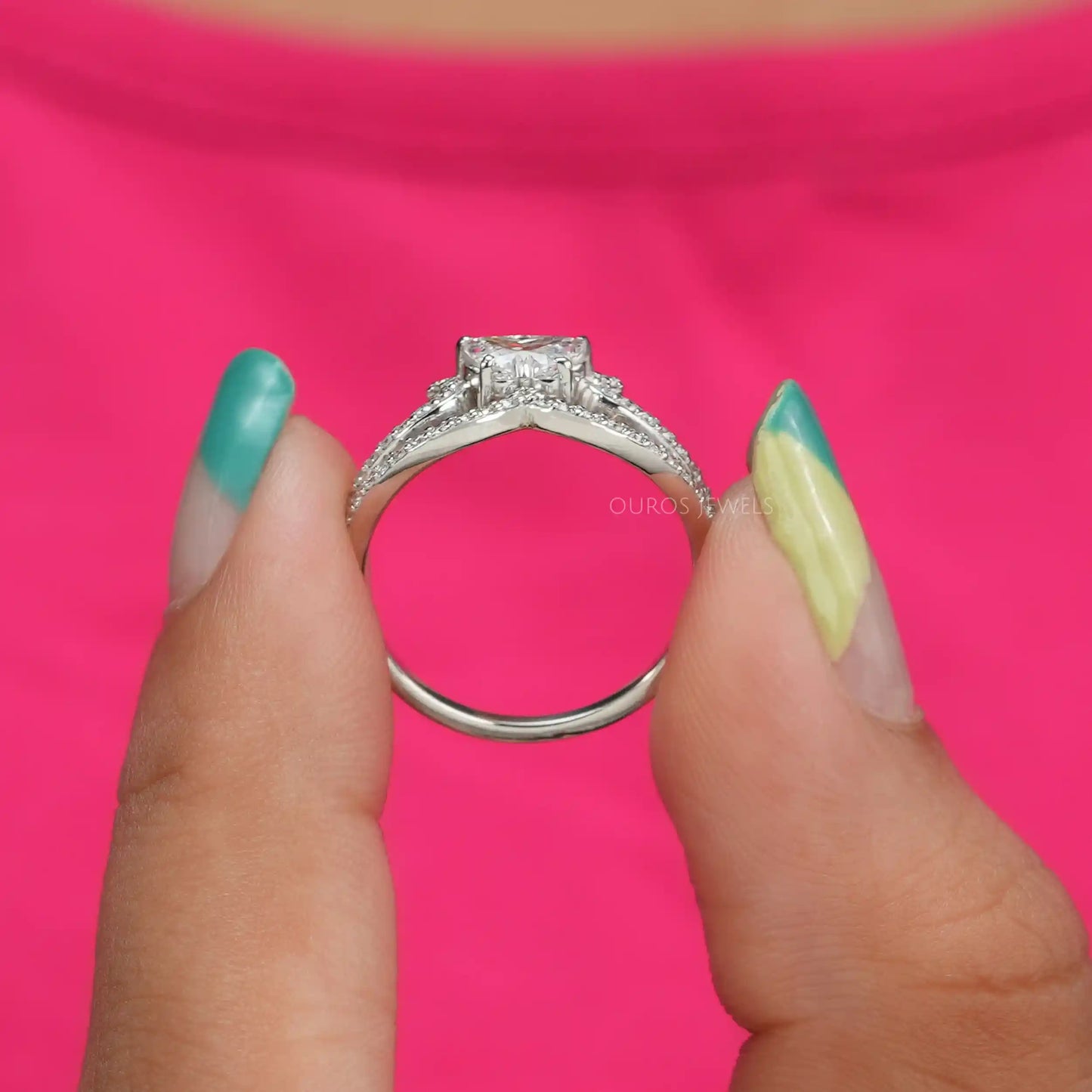 Butterfly Diamond Split Shank Ring