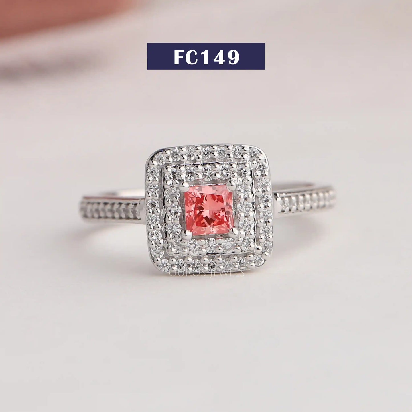 Pink Princess Double Halo Ring