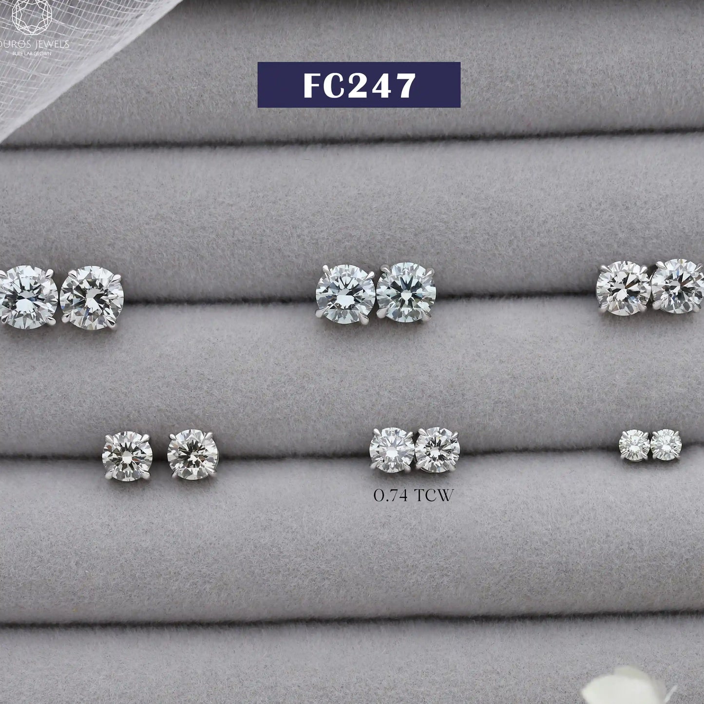 Green Round Lab Diamond Stud