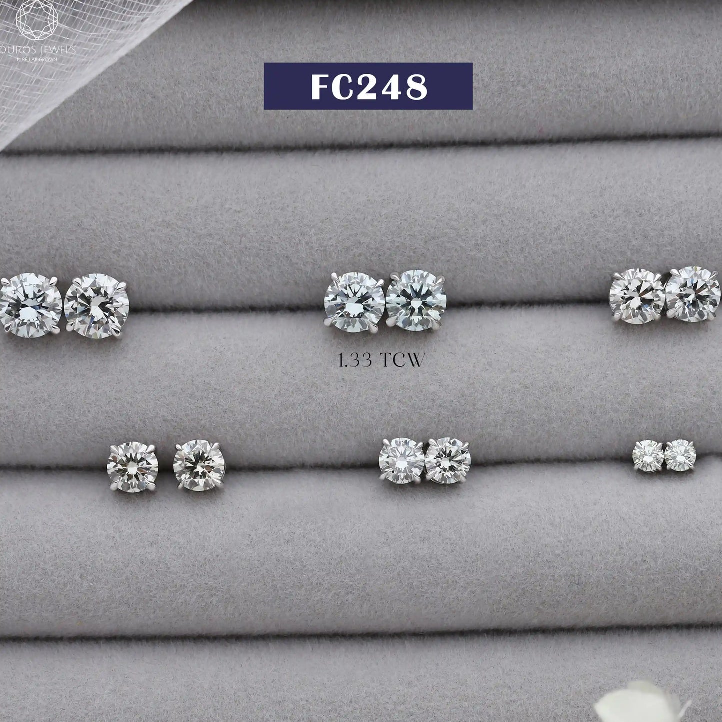 Round Lab Diamond Stud Earrings