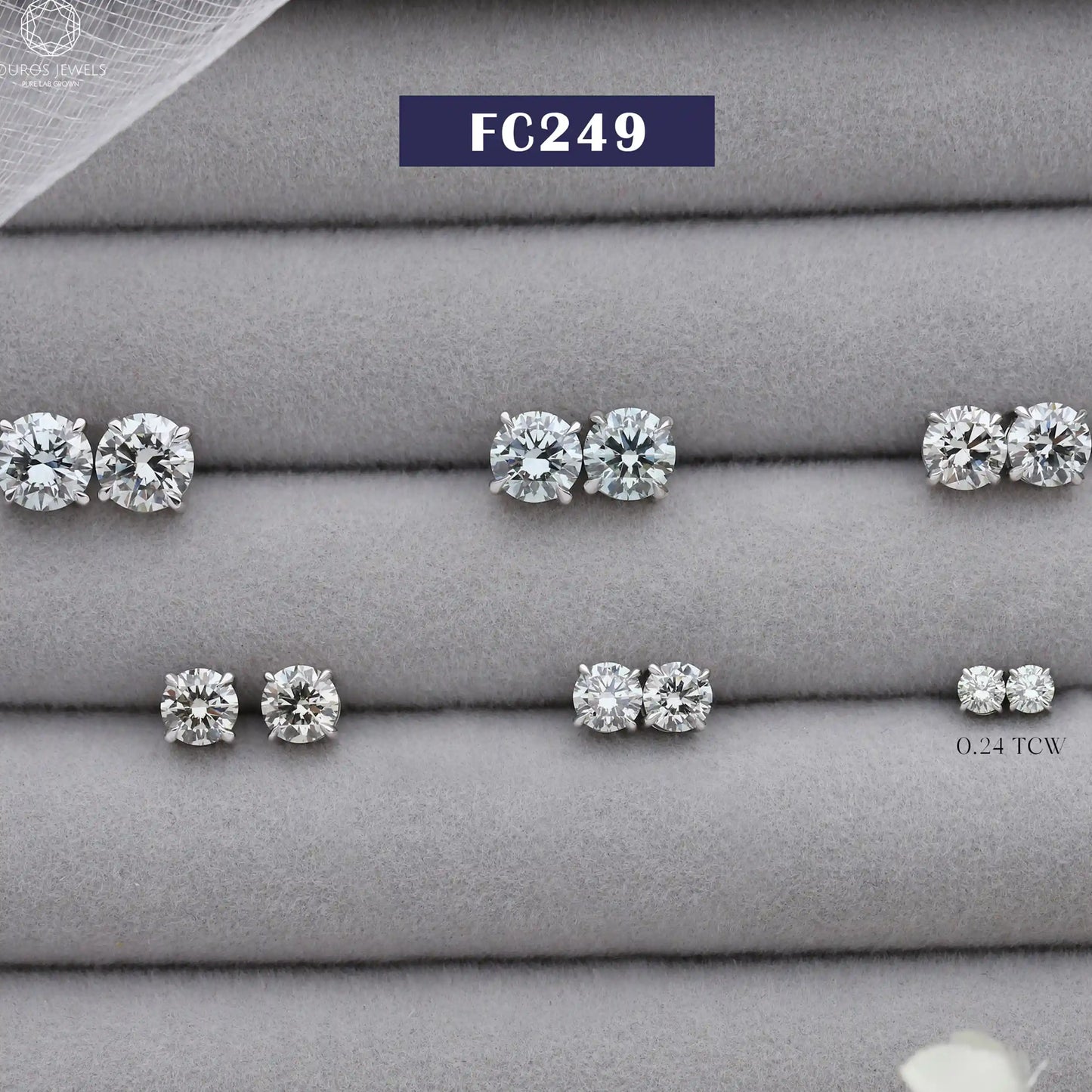 Green Round Cut Diamond Stud