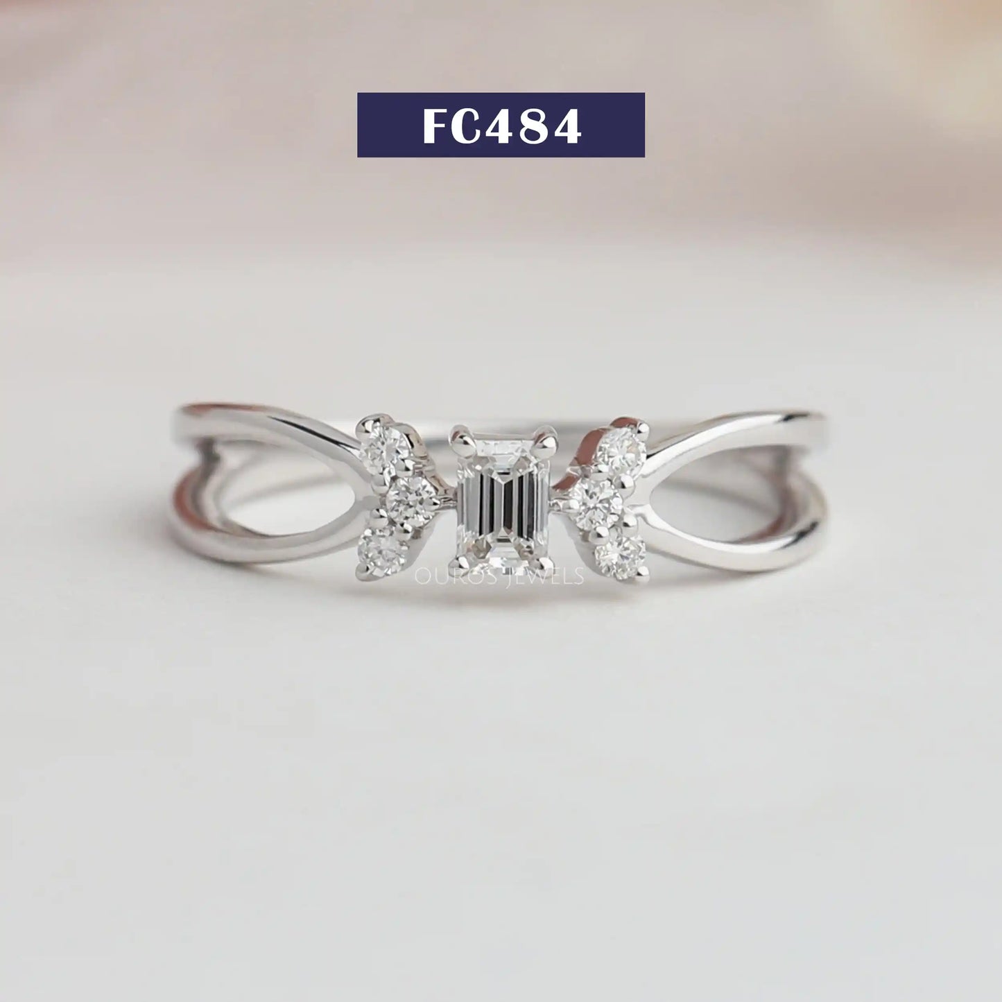 Emerald Lab Grown Diamond Cluster Ring
