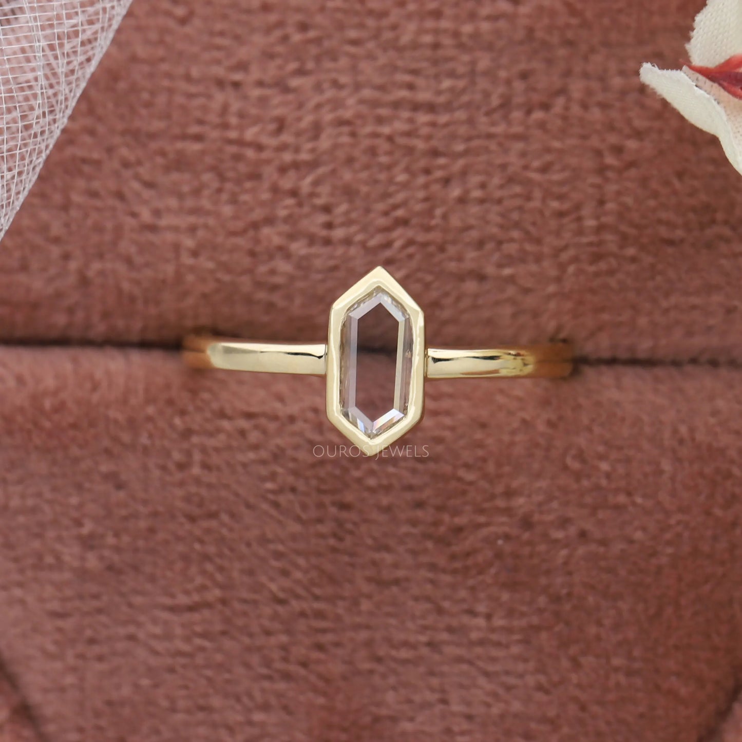Hexagon Portrait Cut Diamond Ring