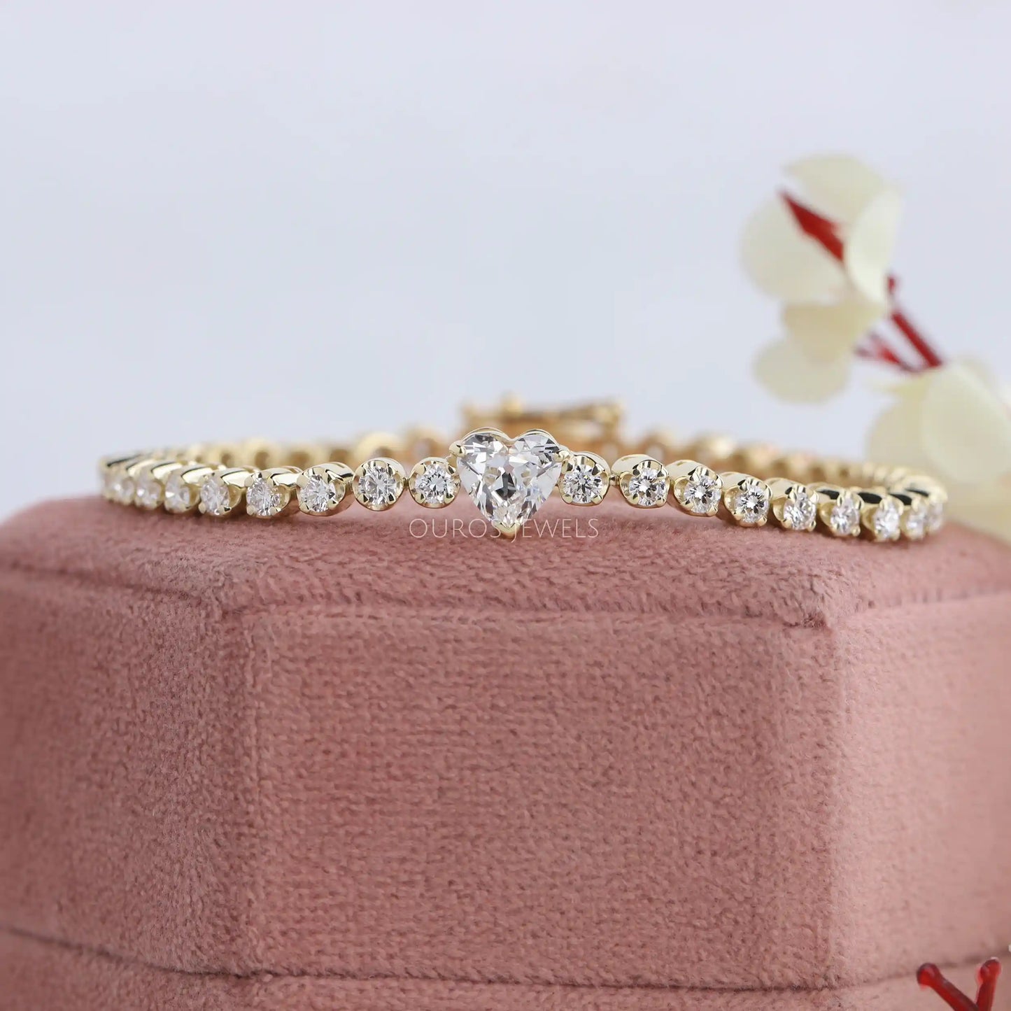 Old Heart Cut Tennis Bracelet
