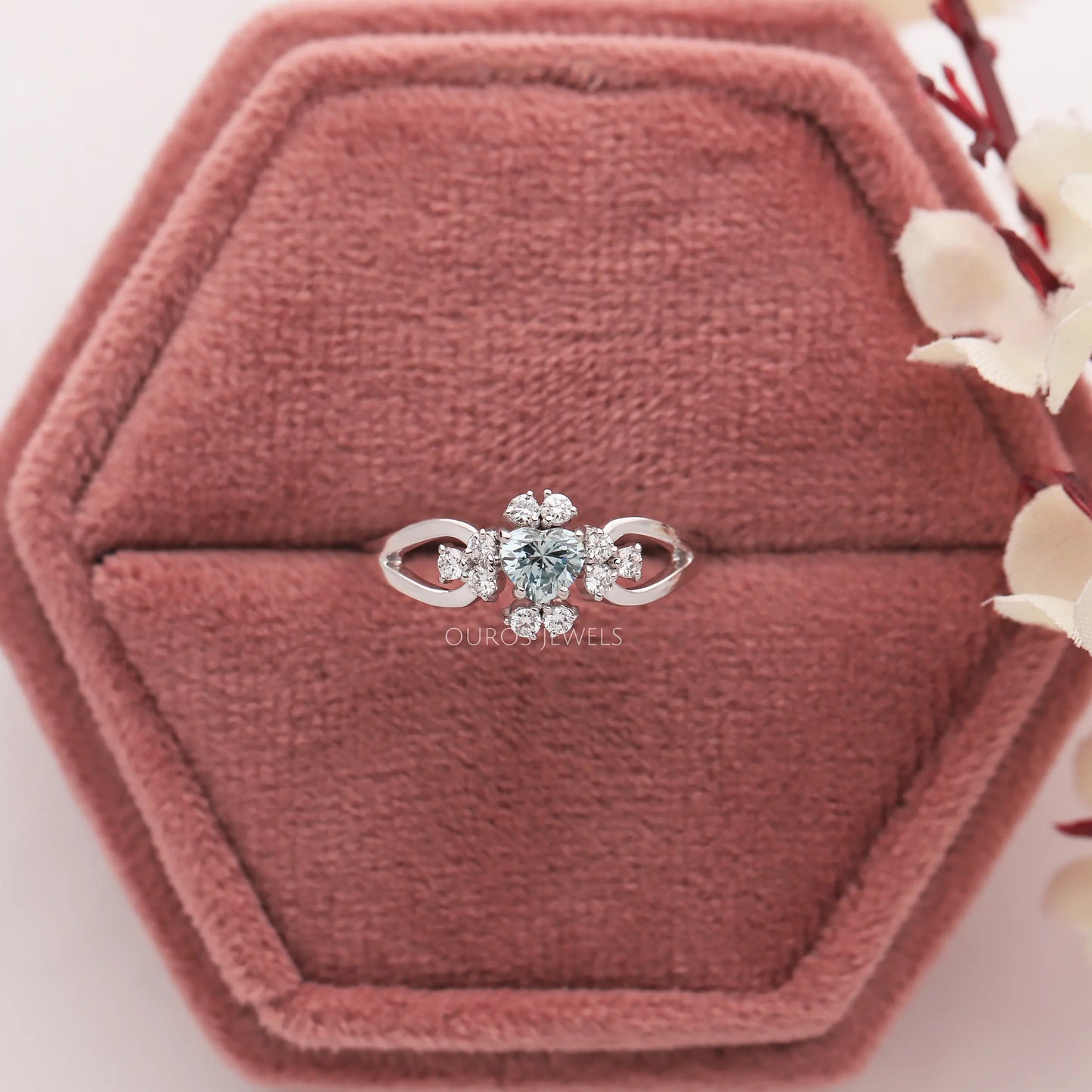 Heart Cut Cluster Diamond Ring