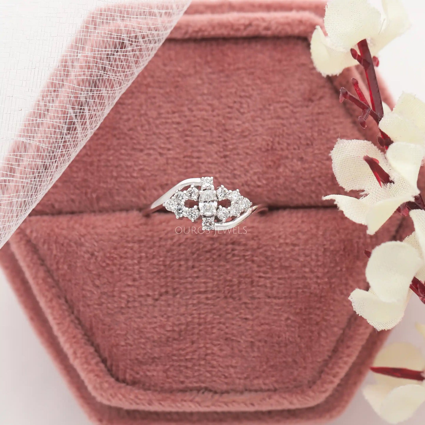 Oval Lab Diamond Cluster Ring