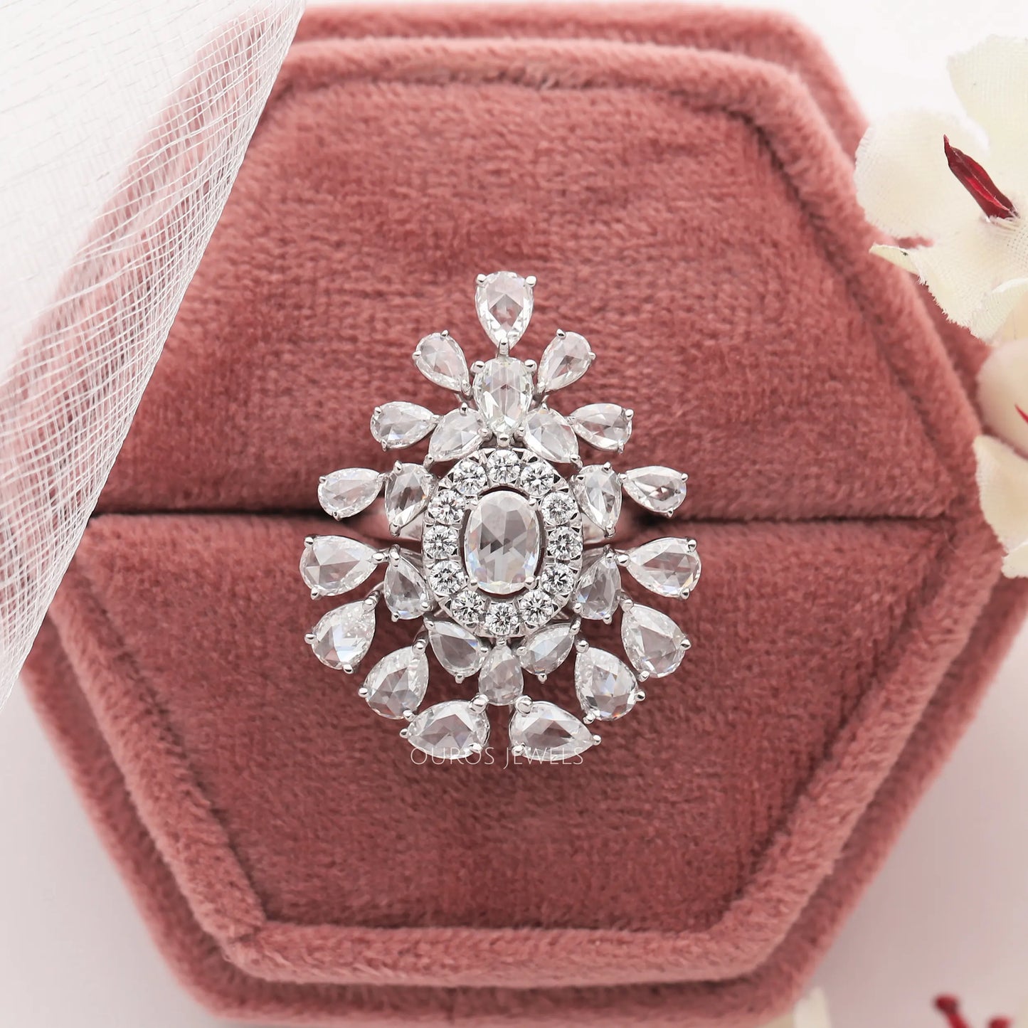 Multi Shape Diamond Cluster Ring