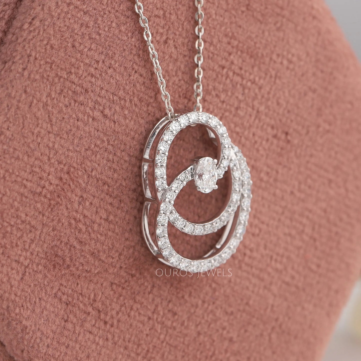 Oval & Round Lab Diamond Necklace