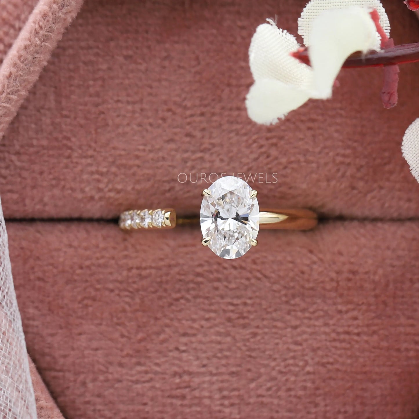 Oval Diamond Open Cuff Ring