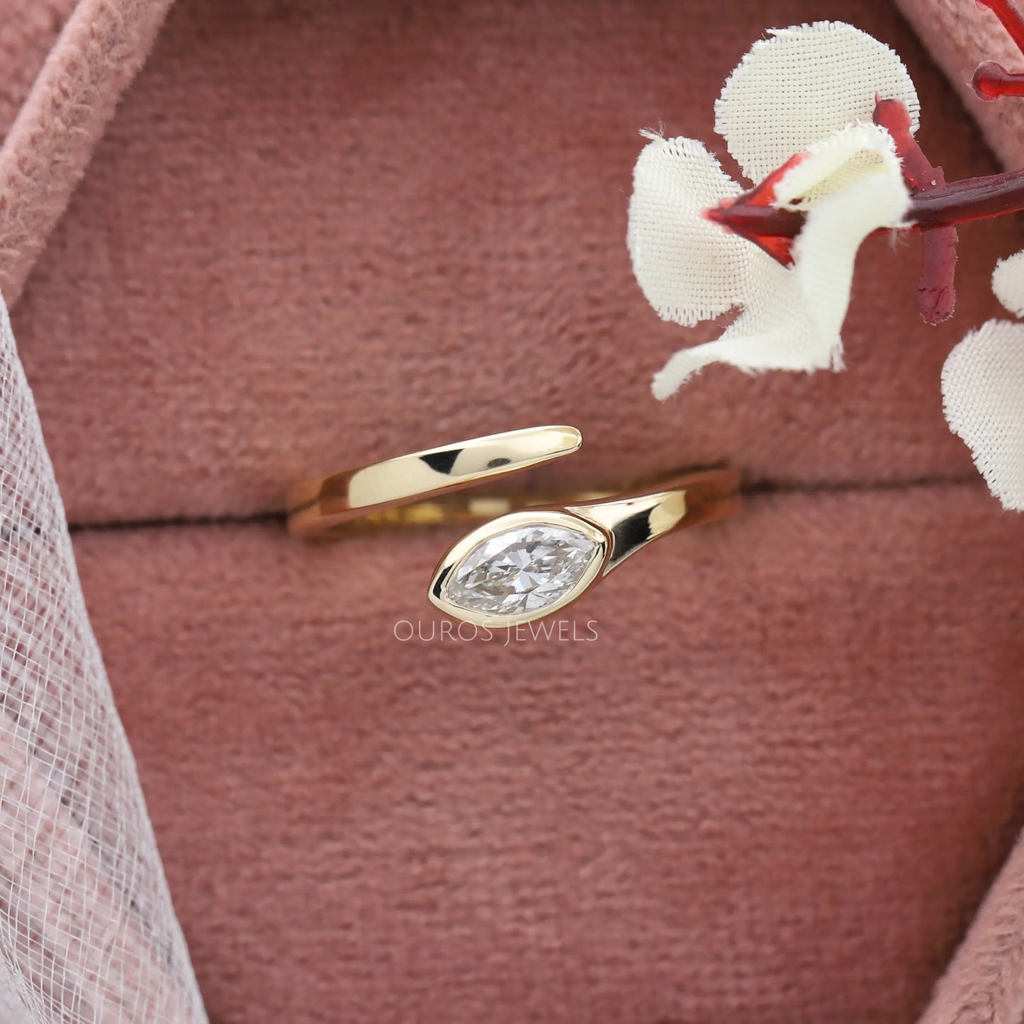 Marquise Diamond Bezel Set Ring
