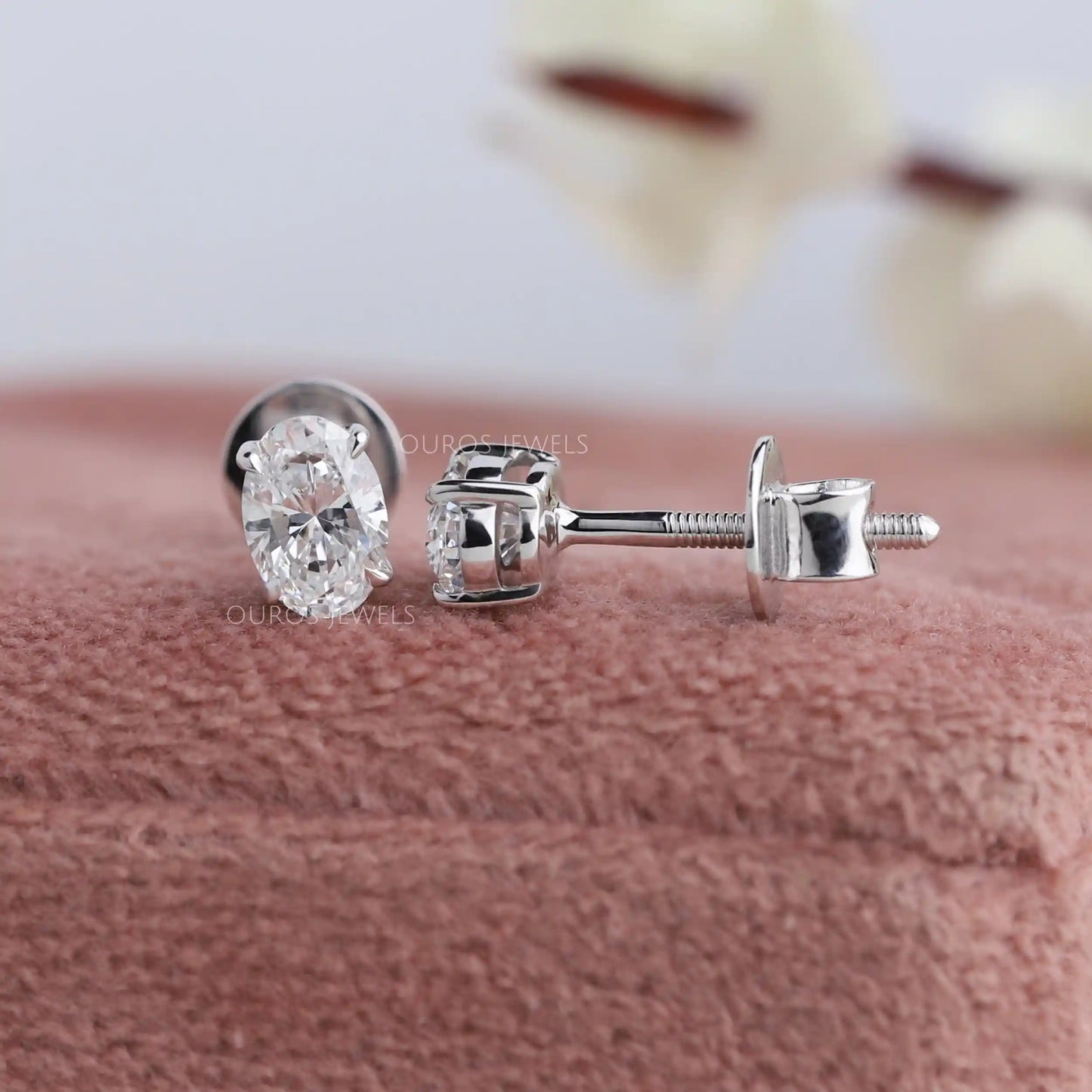 Oval Cut Diamond Stud Earrings