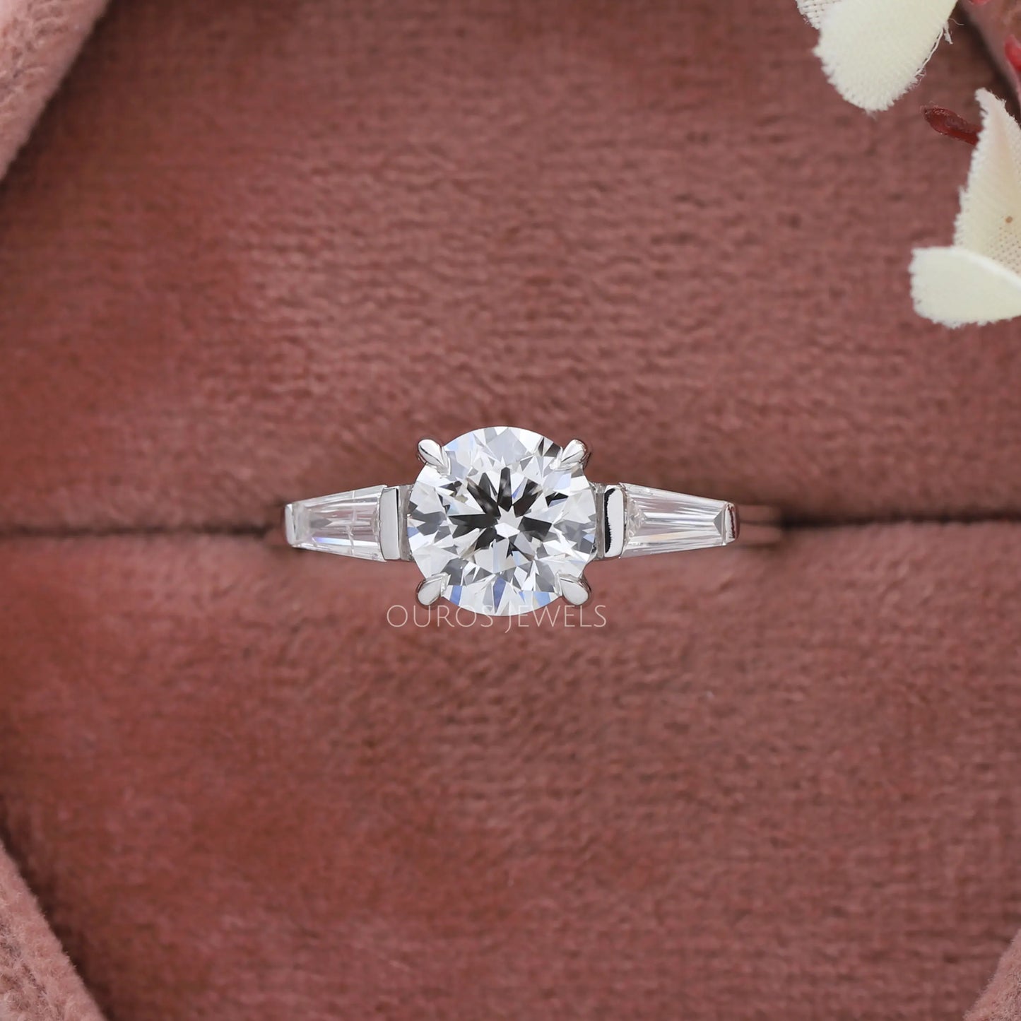 Round Cut Three Stone Engagement Ring