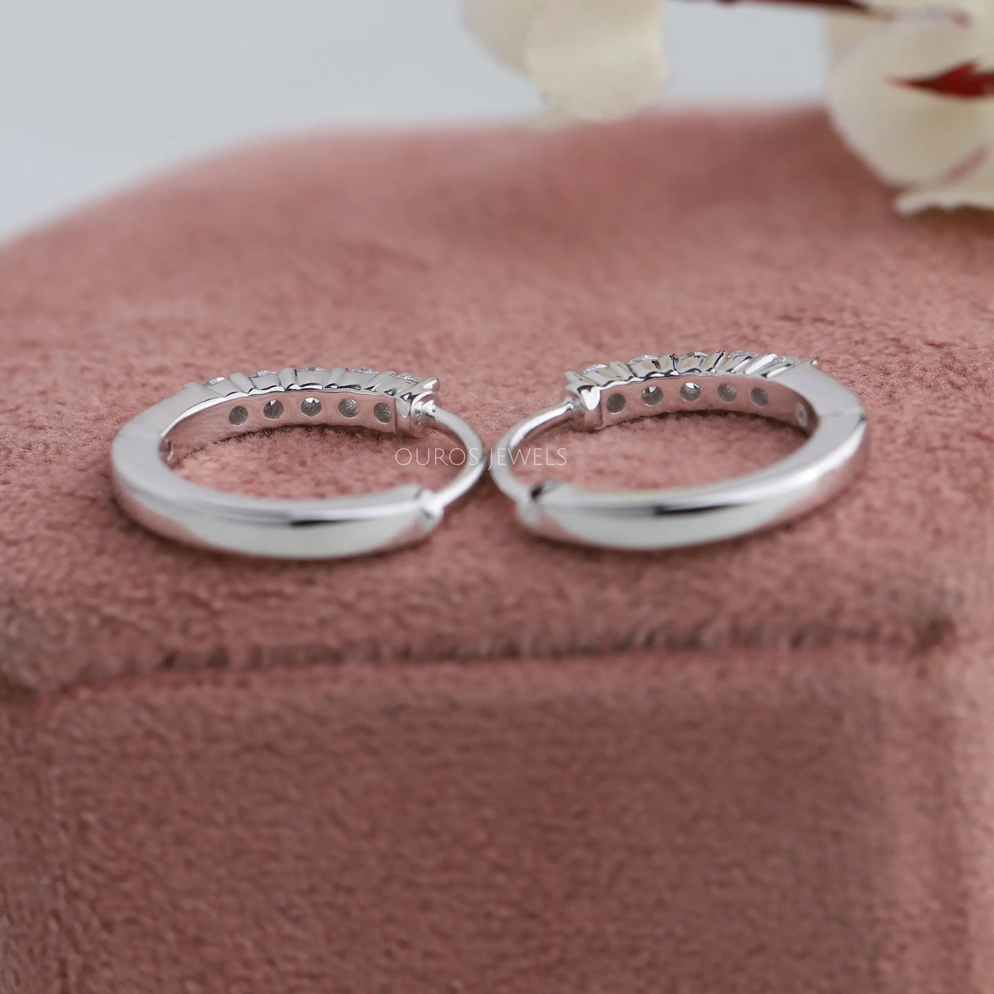 Round Diamond Hoop Earrings