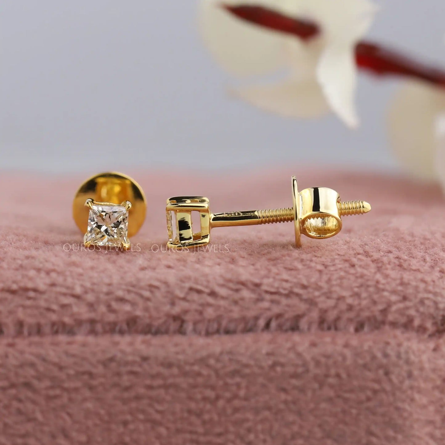 Princess Cut Lab Diamond Stud Earrings