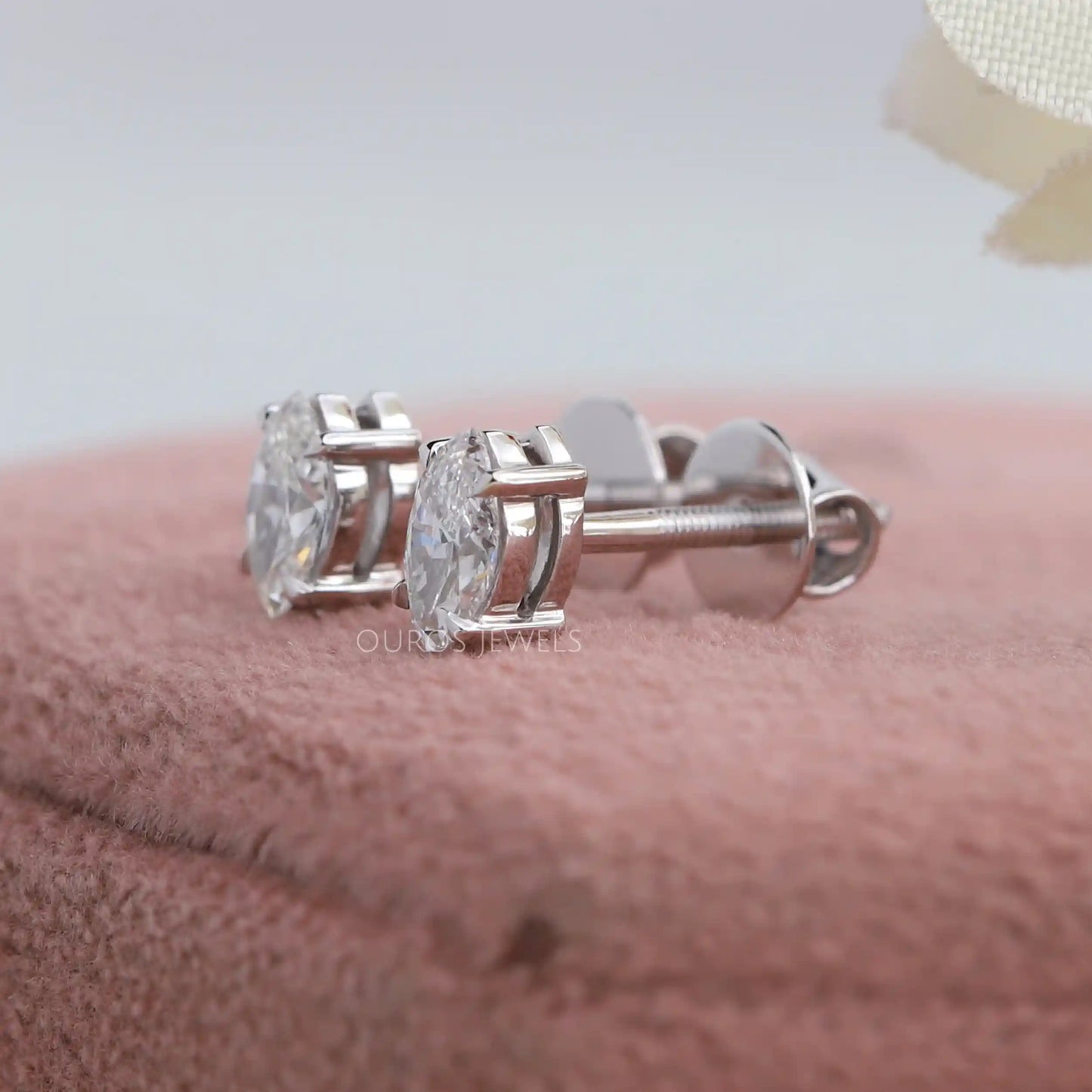 Marquise Cut Lab Diamond Stud Earrings