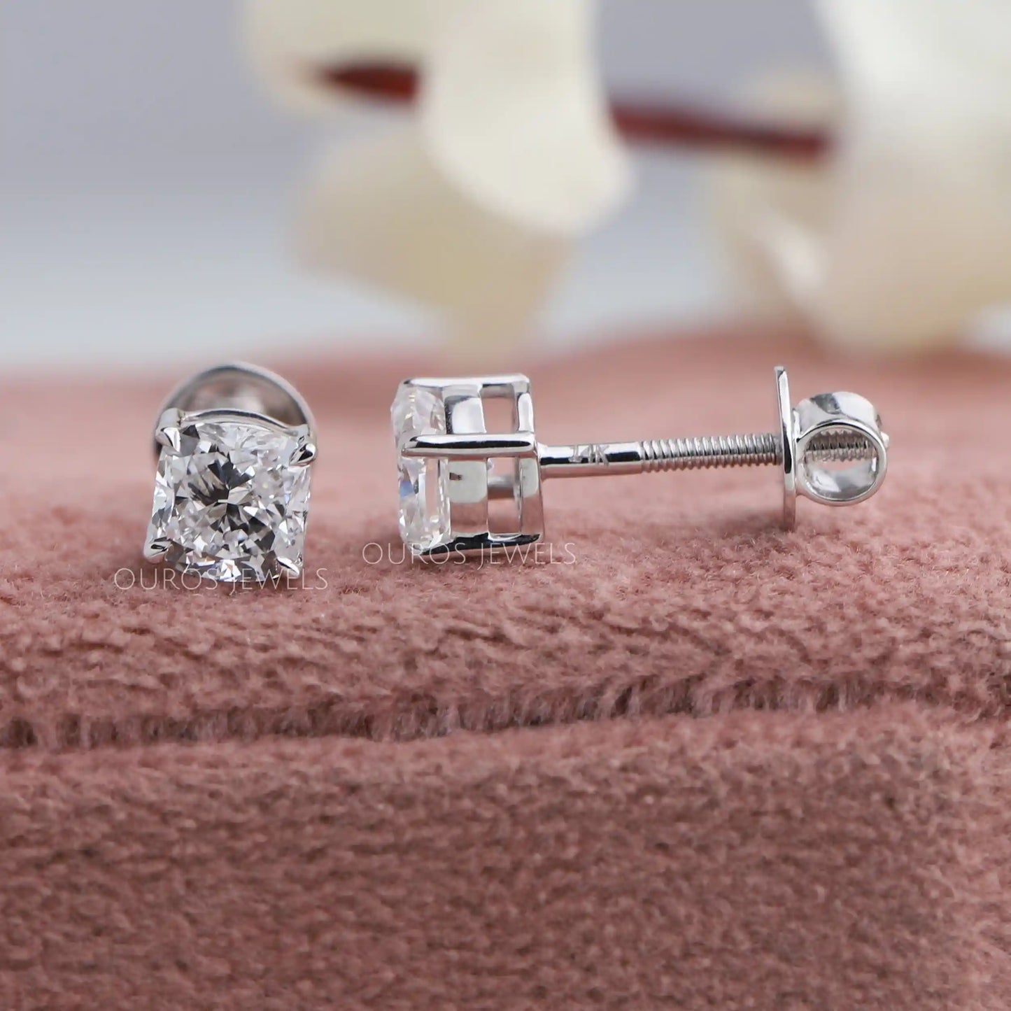 Cushion Cut Stud Earrings