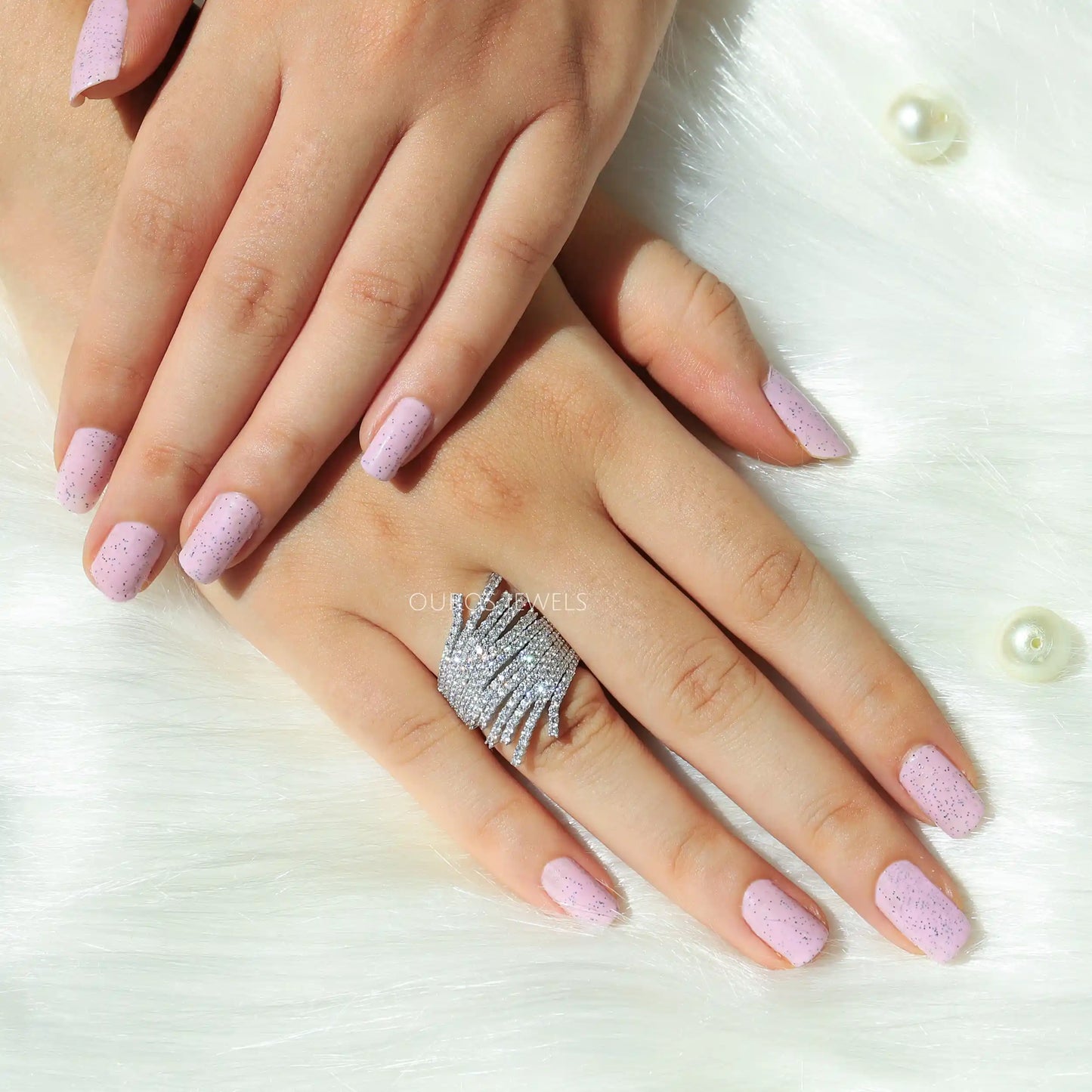 Round Pave Diamond Bypass Band