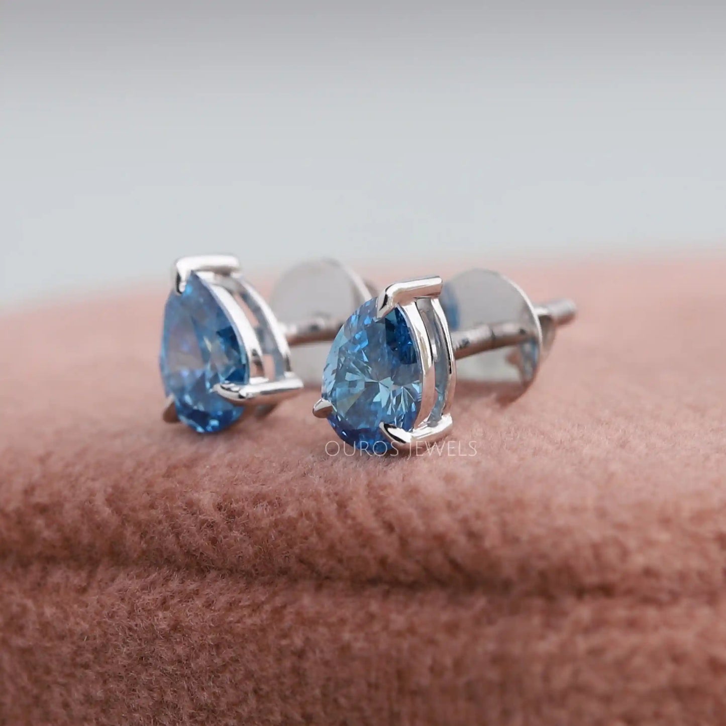 Blue Pear Lab Diamond Earrings