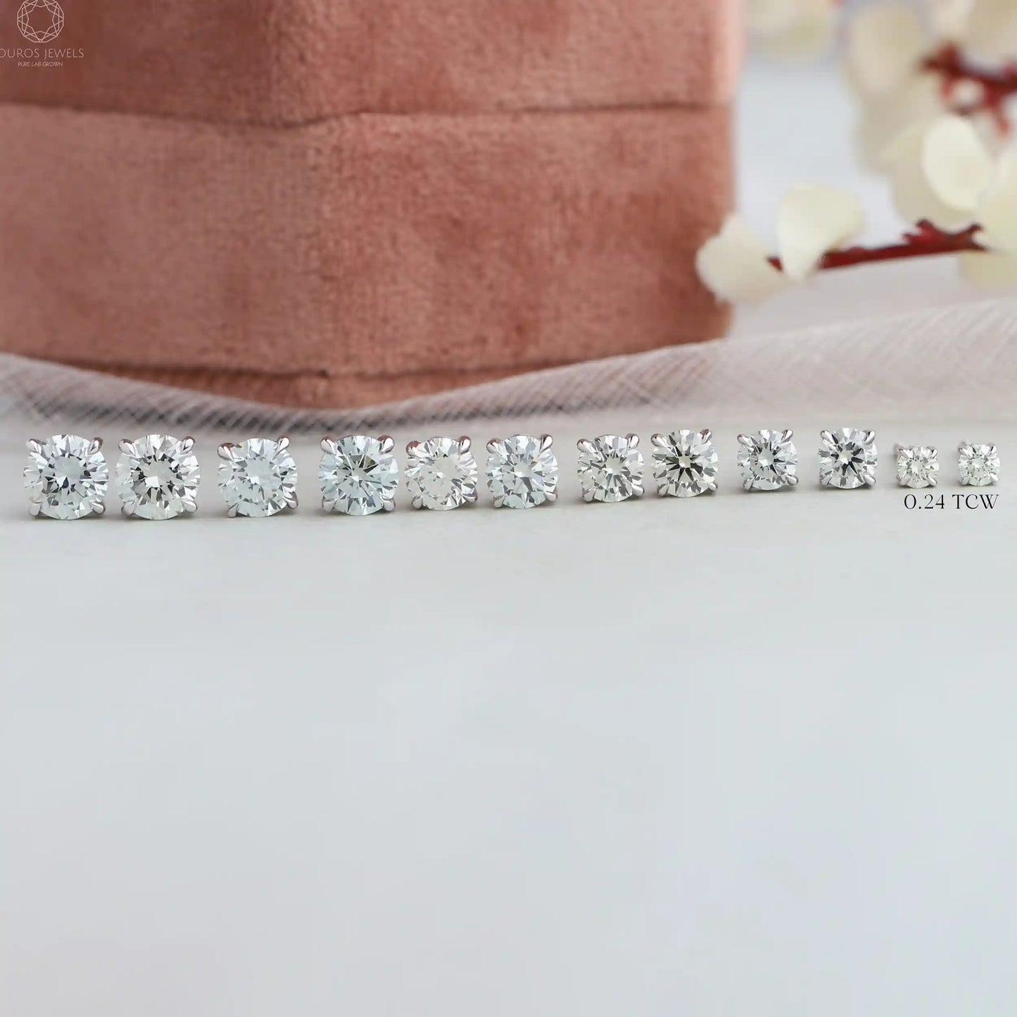 Green Round Cut Diamond Stud
