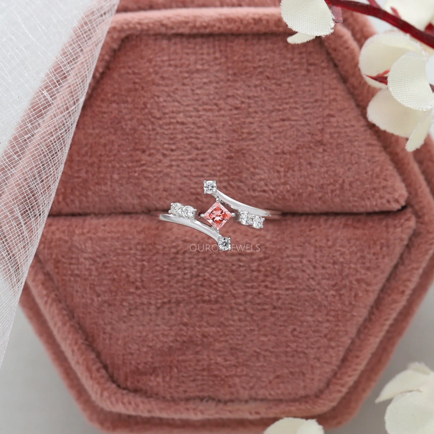 Pink Princess Diamond Bypass Ring