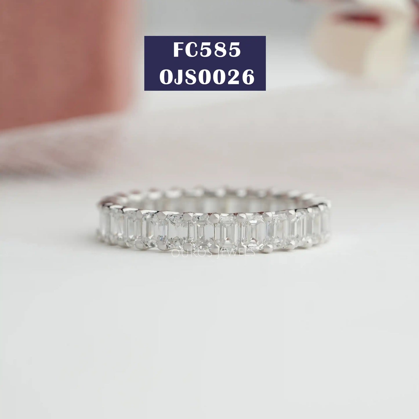 Emerald Diamond Stackable Band
