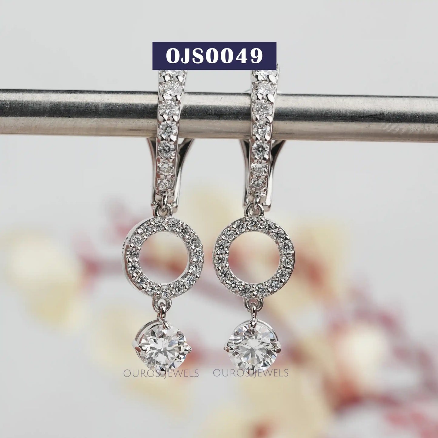 Round Cut Dangle Drop Earring