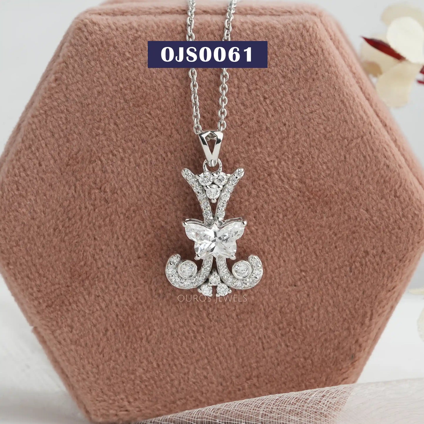Butterfly Cut Diamond Cluster Necklace
