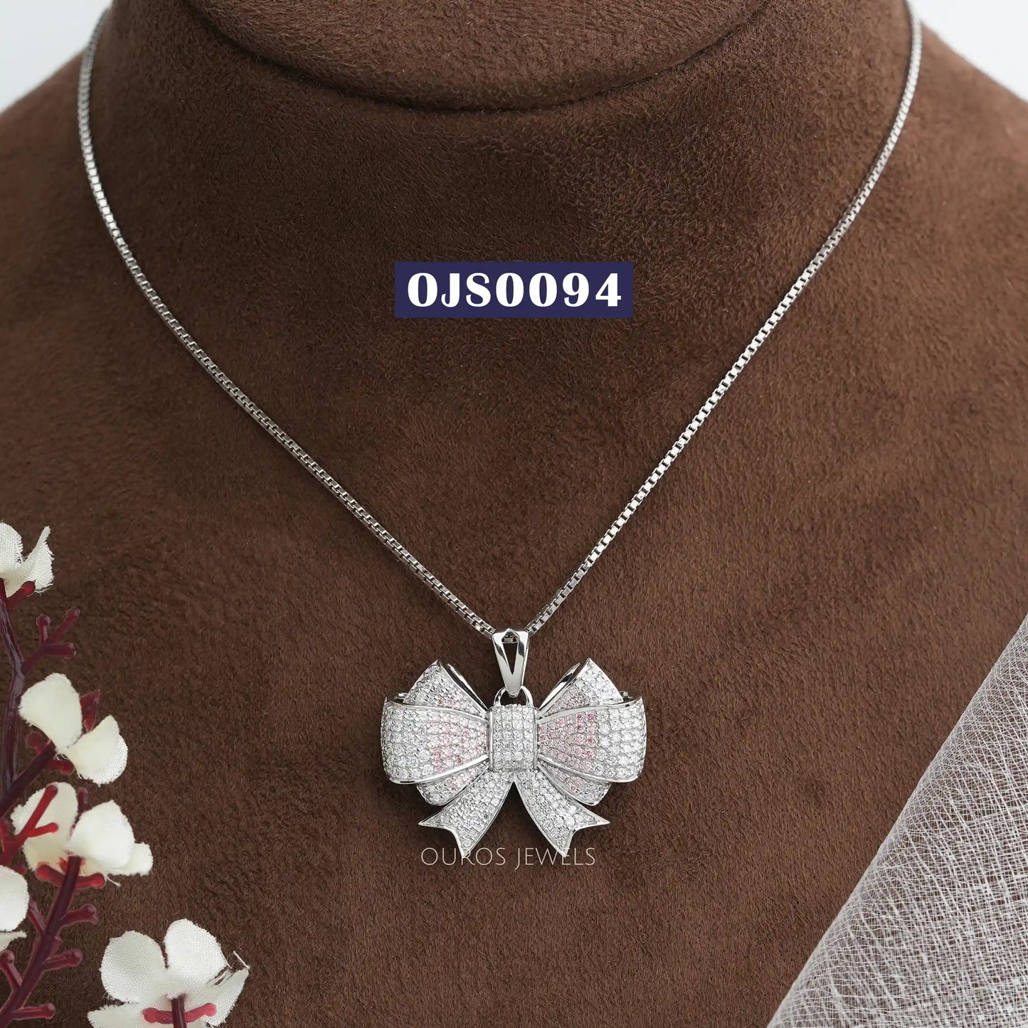 Round Cut Bow Tie Shape Necklace