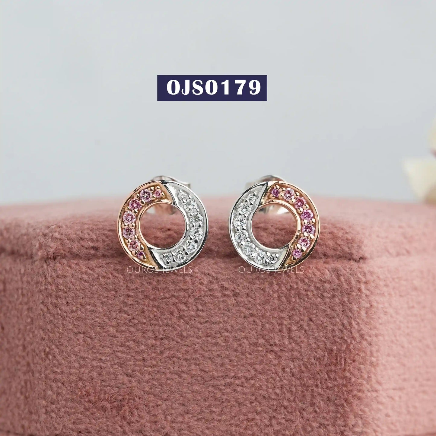 Tiny Round Diamond Stud Earrings