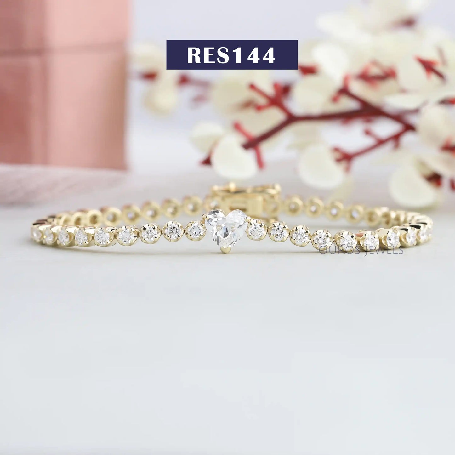 Old Heart Cut Tennis Bracelet