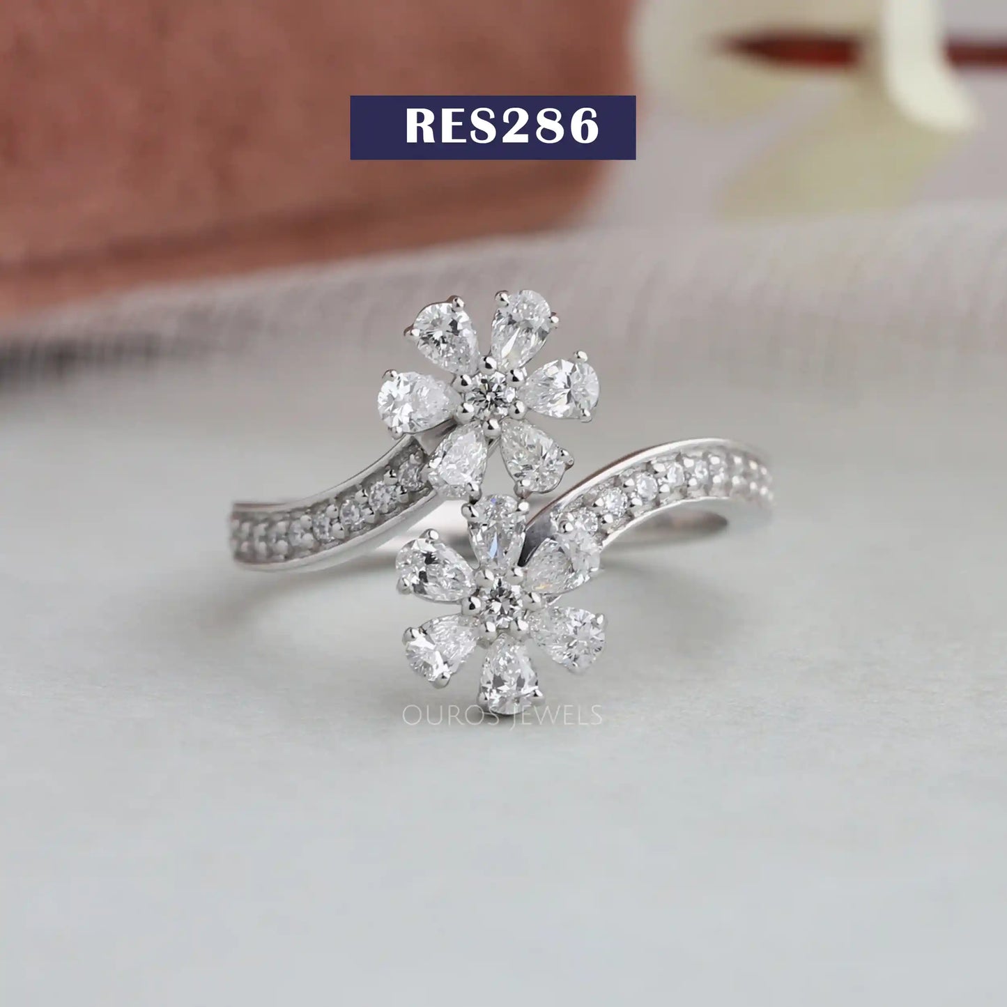 Pear Lab Diamond Floral Ring