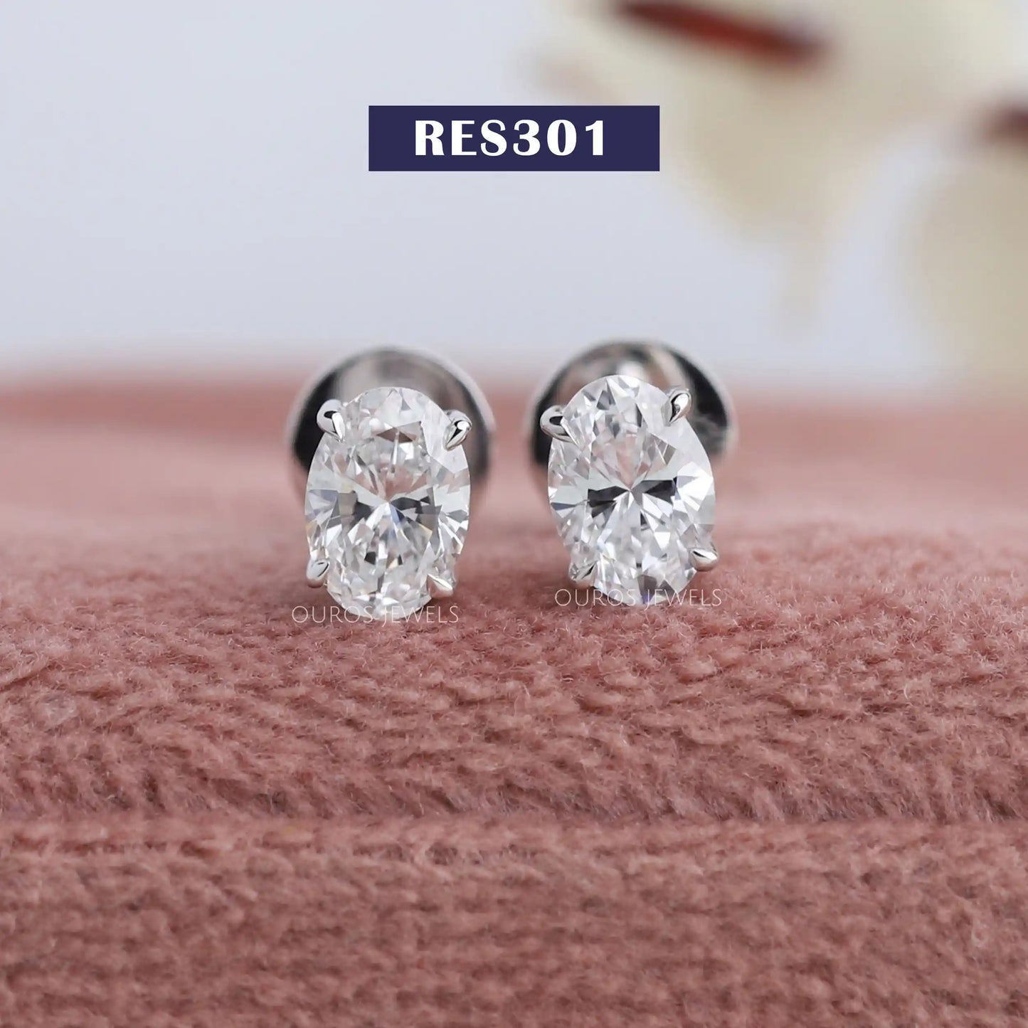 Oval Cut Diamond Stud Earrings