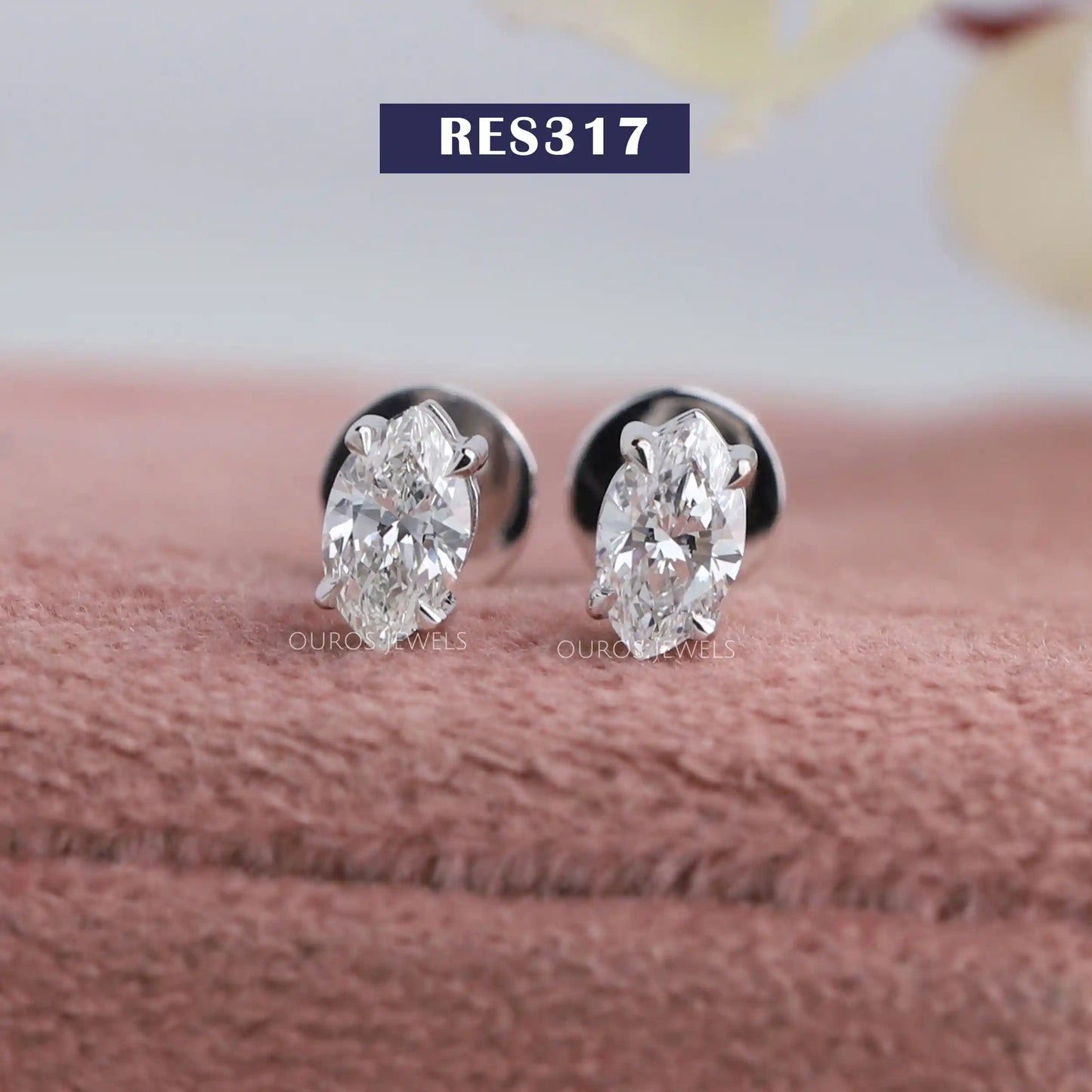 Marquise Cut Lab Diamond Stud Earrings