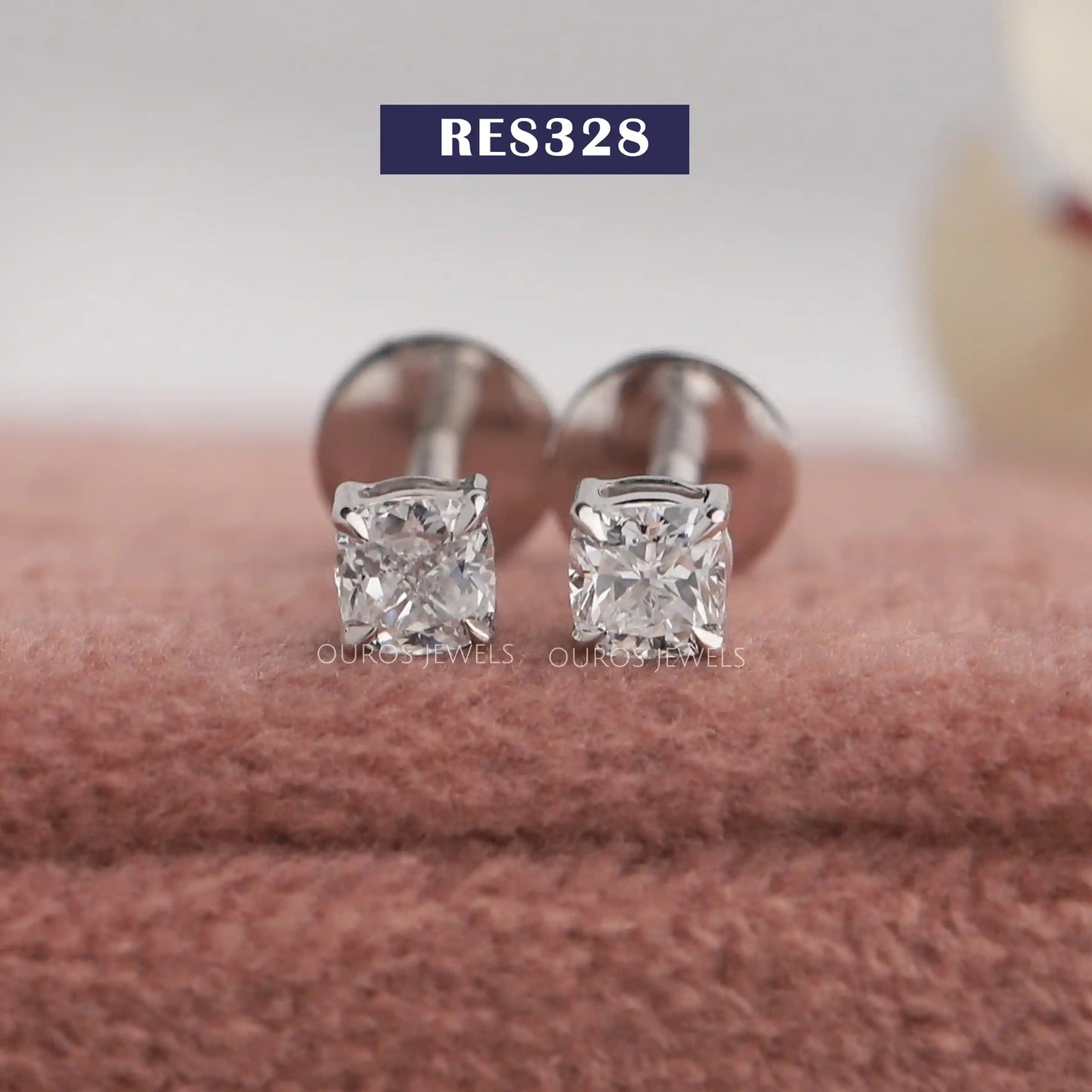 Cushion Cut Lab Diamond Stud Earrings