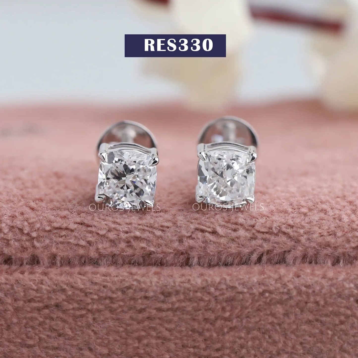 Cushion Cut Stud Earrings
