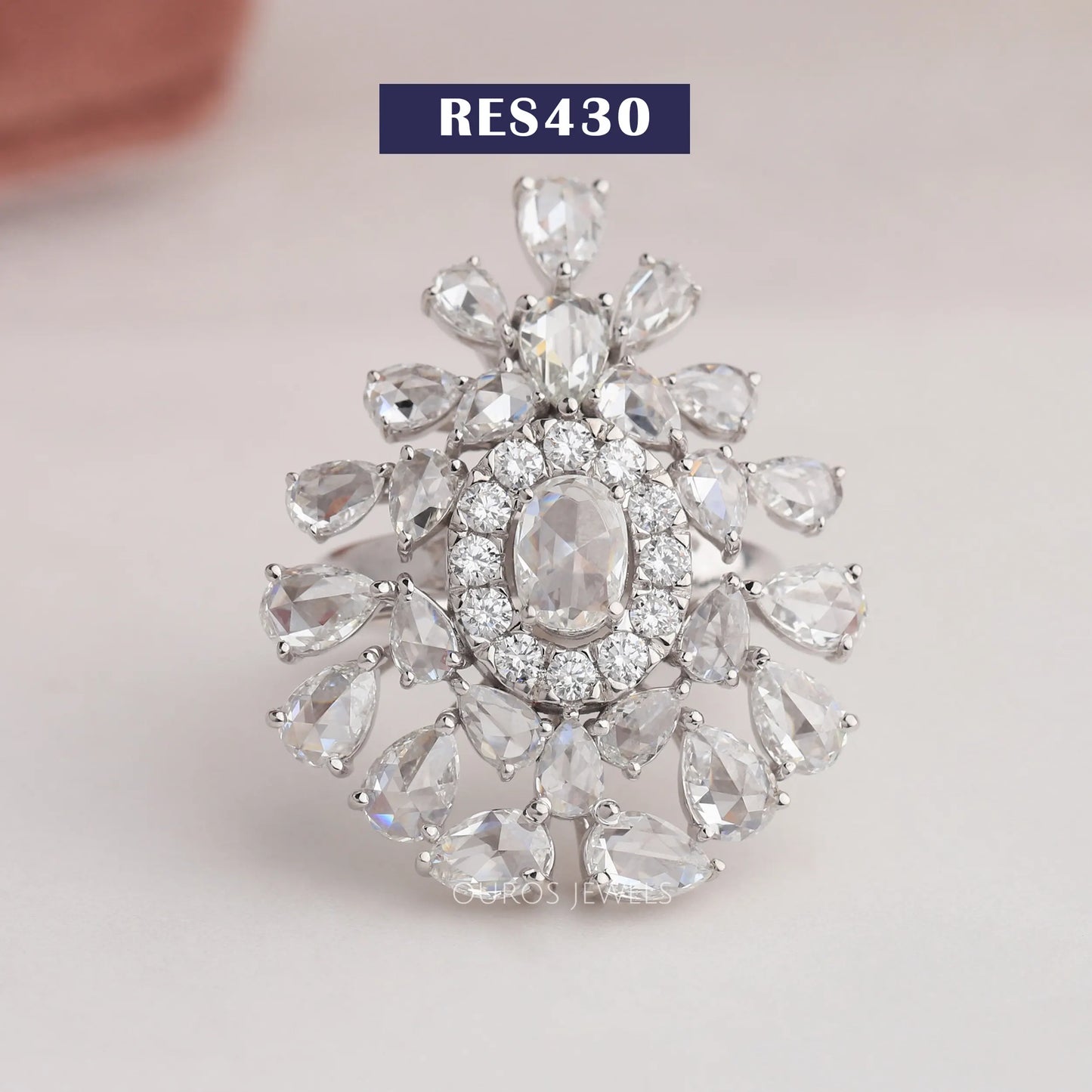Multi Shape Diamond Cluster Ring