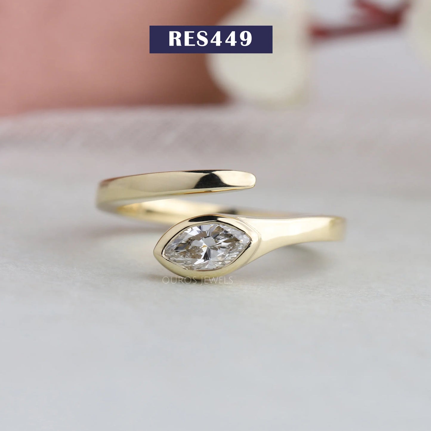 Marquise Diamond Bezel Set Ring