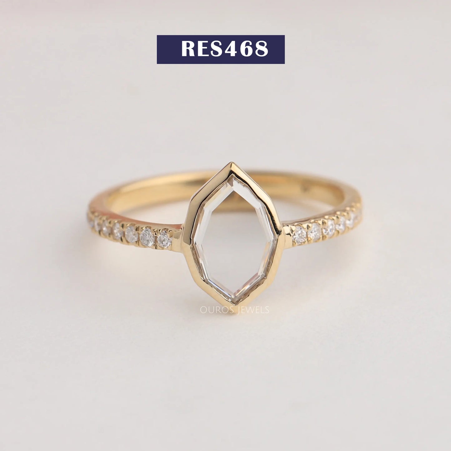 Portrait Cut Moval Diamond Ring
