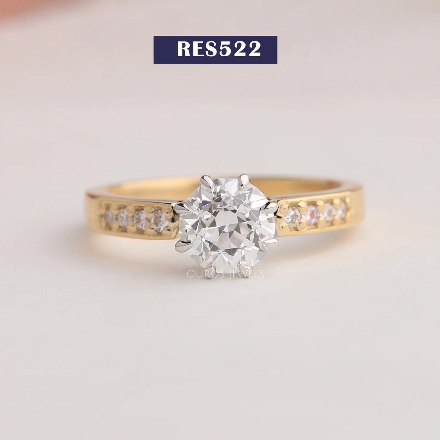 Old European Round Diamond Engagement Ring