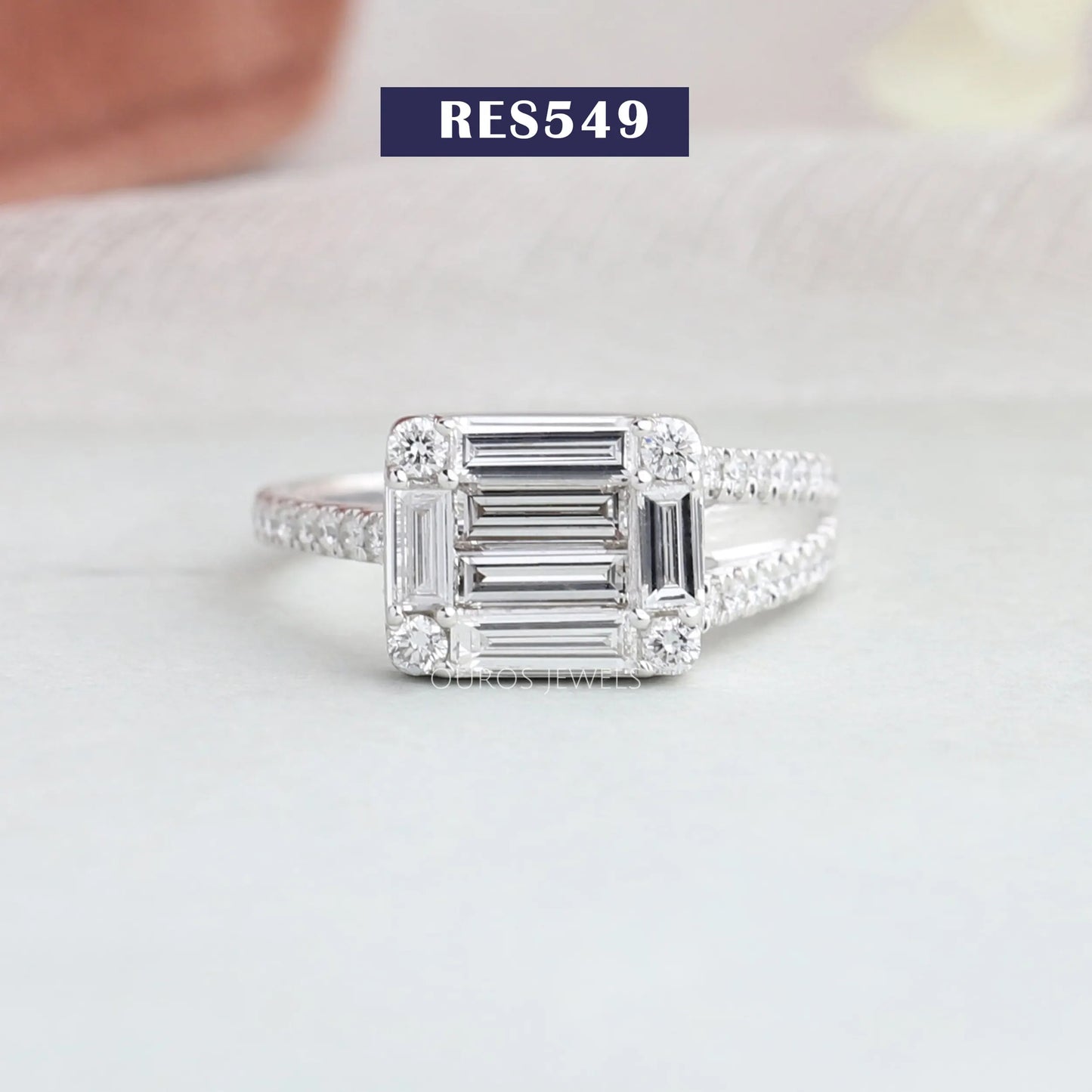 Baguette And Round Diamond Engagement Ring