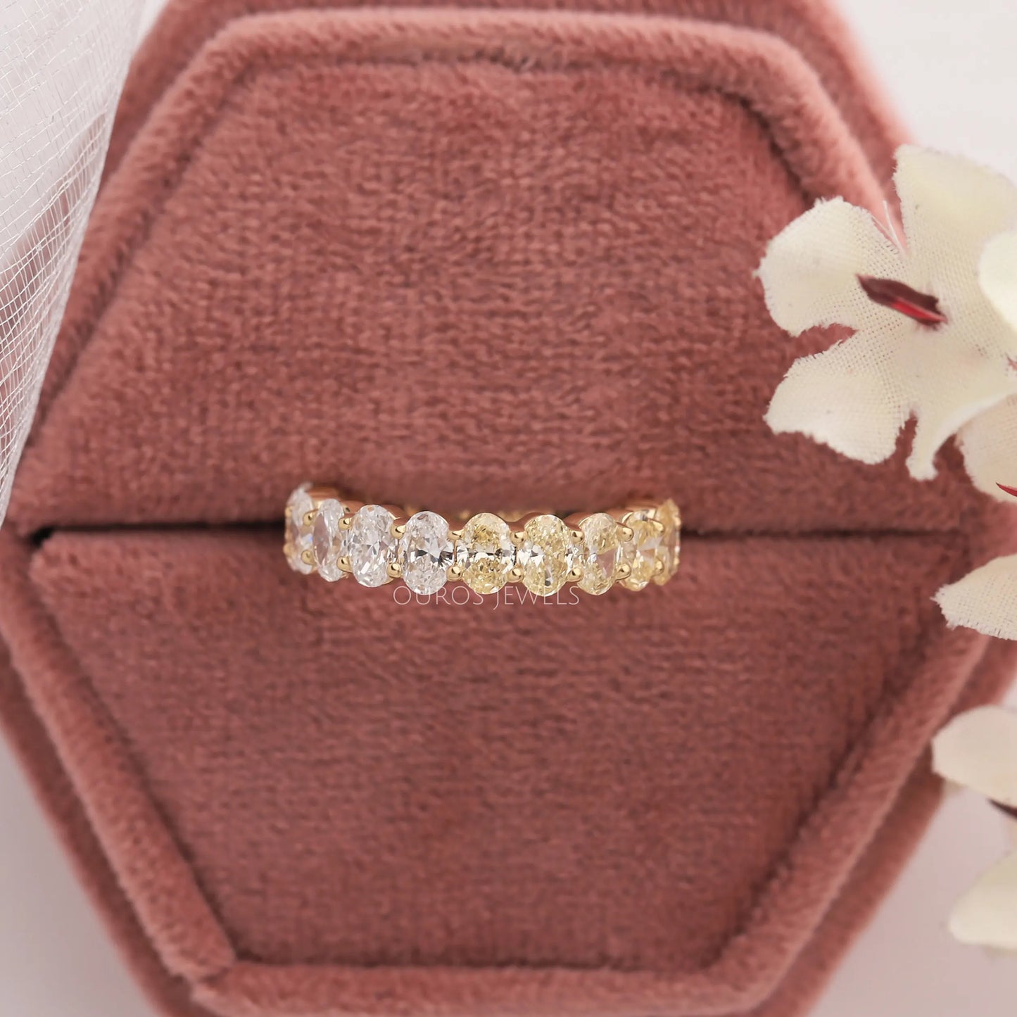 Fancy Colored Oval Eternity Band