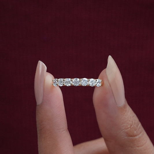 Round Cut Diamond Half Eternity Band