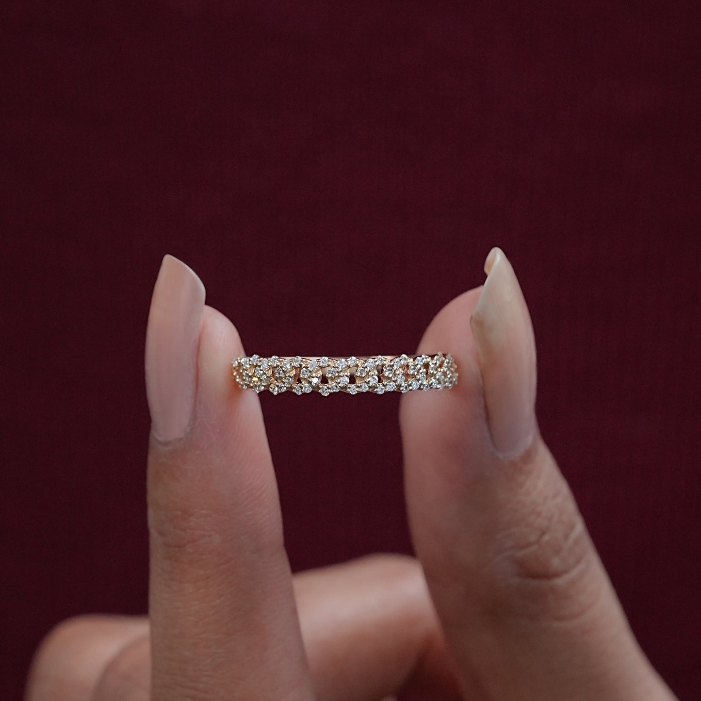 Round Cut Lab Diamond Half Eternity Band