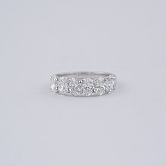 Oval Cut Lab Diamond Half Eternity Band