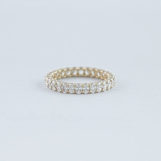 Brilliant Oval Cut Lab Diamond Eternity Wedding Band