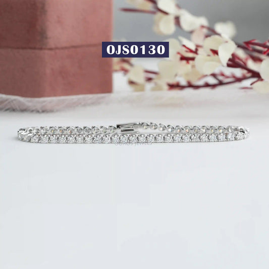 2.50 MM Round  Cut  Lab Diamond  Bracelet