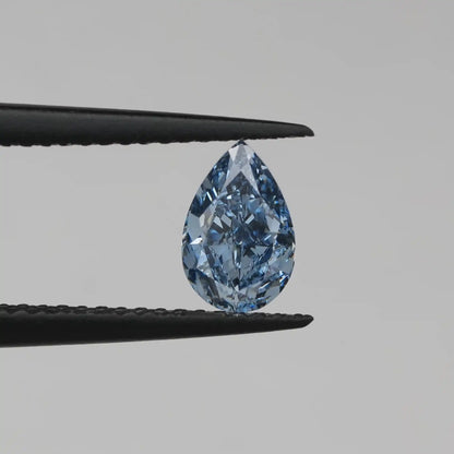 1.00 Carat  Blue Pear Cut Lab Grown Diamond