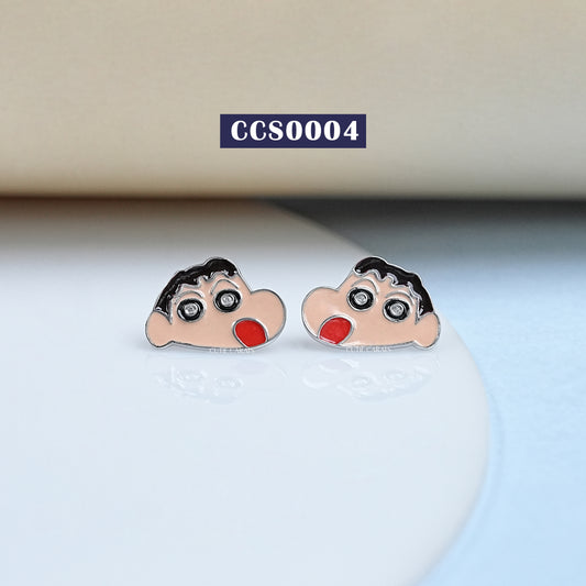 Sin-Chain Cartoon Enamel Earring