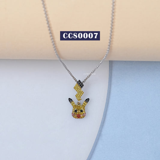 Lab Colored Diamond Pikachu Pendant
